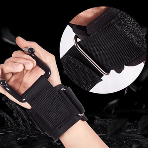 Ganci e Cinghie Personalizzati per Sollevamento Pesi in Palestra, Supporto per Polso Imbottito Regolabile, Impugnatura in Metallo per Allenamento di Forza, Stacchi e Trazioni - Product Image 3