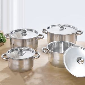 Ensemble de casseroles en acier inoxydable 4 pièces avec couvercles en acier, compatible four et lave-vaisselle, pour cuisinières à gaz et à induction - Product Image 2