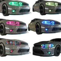 Feux de jour multicolores à LED RGB Angel Eyes, clignotants DRL 12V pour Charger 2015-2021, accessoires de mise à niveau des phares de voiture