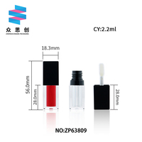 1 boîte de 2ml d'emballage cosmétique de petite taille, pour testeur de voyage, brillant à lèvres, joli tube carré, mini bouteille de teinte pour les lèvres