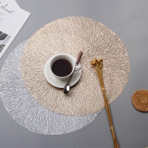 IN MAGAZZINO Argento Non-Slip Da Pranzo di Forma Rotonda <span class=keywords><strong>Tovagliette</strong></span> IN <span class=keywords><strong>PVC</strong></span> Per La Decorazione Domestica, Set di 12 - Product Image 1