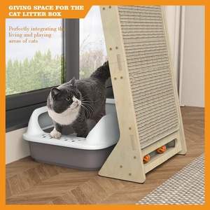 Condominio de torre de árbol de escalada de <span class=keywords><strong>gato</strong></span> inclinado montado en la pared con alfombrilla para rascar para pared de ventana - Product Image 6