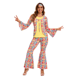 Conjuntos de Disfraces de Pareja para Carnaval, Estilo Retro Hippie Disco de los 70, Unisex para Adultos - Product Image 5