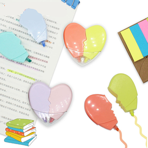 नया डिजाइन 2 में 1 प्यारा मिनी हाईलाइट पेन 2 रंग कावाई फ्लोरोसेंट मार्कर पेन बच्चों दिल का आकार कला मार्कर - Product Image 6