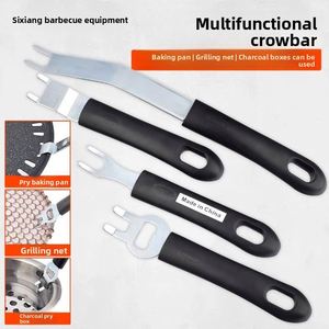 Ensemble d'outils de barbecue en acier inoxydable avec manche long en plastique, grille de barbecue réutilisable et plateau à charbon pour restaurants - Product Image 2