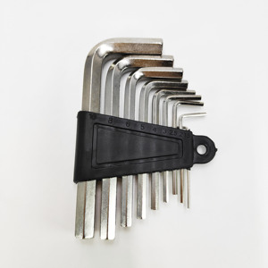 Jeu de clés à douille hexagonales métriques à tête plate en forme de L, 9 pièces, nickelées, outil de <span class=keywords><strong>quincaillerie</strong></span>, accessoires pour guitare, jeu d'outils à douille hexagonale - Product Image 1