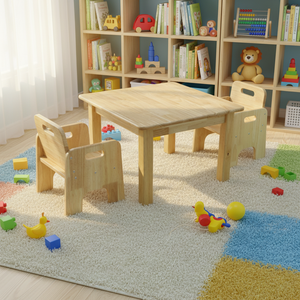 Table d'apprentissage en bois massif de haute qualité pour bébés et enfants, design ergonomique, utilisation à <span class=keywords><strong>domicile</strong></span>, au bureau et à l'école, respectueuse de l'environnement - Product Image 1