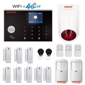 4G <span class=keywords><strong>GSM</strong></span> Nhà Thông Minh Hệ thống an ninh không dây báo động chống trộm với cửa sổ cảm biến ngay lập tức Siren & ứng dụng cảnh báo wifi tuya - Product Image 1