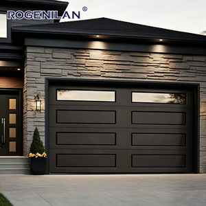 Rogenilan Portes de <span class=keywords><strong>garage</strong></span> sectionnelles électriques pleine vue en aluminium à double vitrage trempé isolé en mousse - Product Image 1
