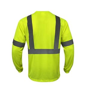 Gilets de sécurité haute visibilité bicolores pour hommes, vêtements de travail réfléchissants avec t-shirt à manches longues vertes, personnalisables - Product Image 2