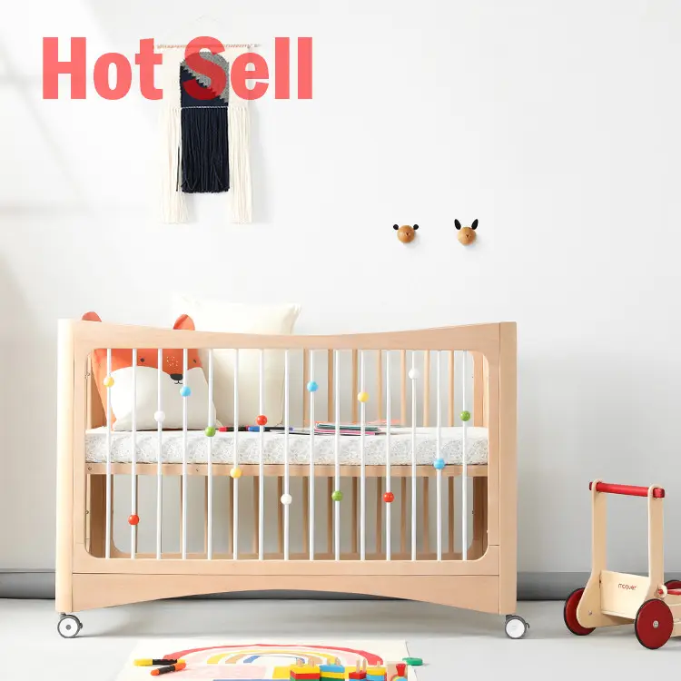 Новейший дизайн для новорожденных Высокое качество детская деревянная кроватка