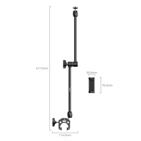 Support de bureau 21,7 pouces avec bras articulé à friction en forme de crabe et pince pour smartphone