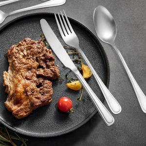 Vajilla de acero inoxidable mate moderna de <span class=keywords><strong>Amazon</strong></span> al por mayor, cuchillo para carne occidental desechable, tenedor, cuchara para el hogar, <span class=keywords><strong>postre</strong></span> creativo - Product Image 1