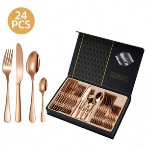 Juego de Cubiertos de Acero Inoxidable Europeo 1010, Moderno y de Lujo, 24 Piezas, Incluye Cuchillo, Tenedor y Cuchara, Ideal para Regalo Empresarial o Fiestas - Product Image 3
