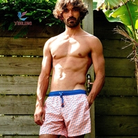 Short de bain décontracté pour homme avec logo personnalisé, écologique, séchage rapide, imprimé, cordon de serrage, polyester respirant et léger