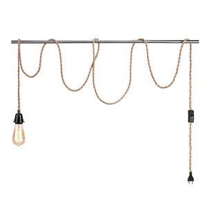 <span class=keywords><strong>Cable</strong></span> de lámpara trenzado de cáñamo E27, soporte de lámpara de plástico de baquelita, interruptor 303 con enchufe de la UE CE - Product Image 4