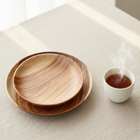 Assiettes en bois de palissandre de style américain classique, petites assiettes à dessert, plats de service, coupelles à sauce, coupelles à collation - jetables