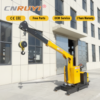 Grue électrique de sol à capacité de charge de 1200 kg, équipement de levage portable, mini-grues pliables