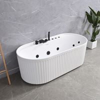 Baignoire à remous moderne confortable en acrylique autoportante avec massage combiné (air et remous) et drain