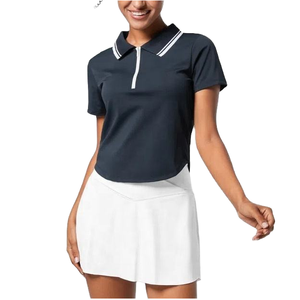 Chemise de sport d'été pour femmes, style décontracté confortable, tricotée, séchage rapide, anti-boulochage, manches courtes, polos d'entraînement - Product Image 2