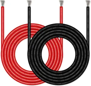 FIRMERST 8 awg 10 awg 12 awg fio de silicone estanhado de cobre condutor vermelho e preto fio de silicone isolado de alta temperatura