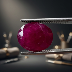 Rubis naturel certifié GIA de 5,71 carats, forme ovale, couleur rouge rose profond, pierre précieuse pour la création de bijoux de luxe sur mesure - Product Image 1