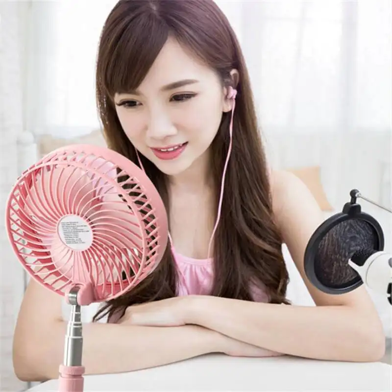 Multifunction Portable Mini Round Rechargeable Foldable Desk Standing Fan Charging Fans For Home