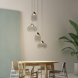 โคมไฟเพดาน LED ขนาดเล็กสำหรับตกแต่งภายใน ขายส่ง โคมไฟระย้าแก้วหรูหราทันสมัยสีทองสำหรับห้องรับประทานอาหาร - Product Image 2