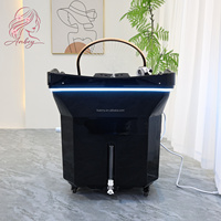 Bac à shampoing portable sans plomberie avec réservoir d'eau et chaise de lavage confortable pour salon de coiffure et spa