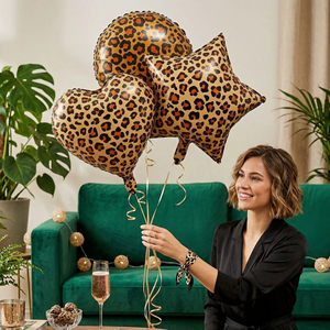 Palloncini in Foil a Forma di Numero, Stella, Cuore, Fiocco 4D, Fulmine e Occhiali con Stampa Leopardata per Decorazioni di Feste di Compleanno - Product Image 5