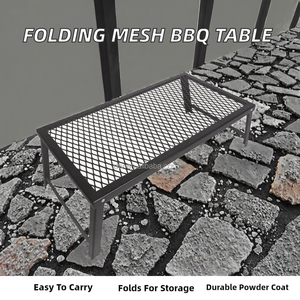 Lightweight Portable Steel Mesh Folding <b>Table</b> 30cm Cooking Surface for 2-3 People Outdoor Camping Flame Safety Powder Coated - Product Image 2