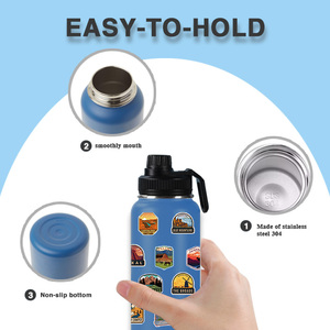 Frasco de vacío con aislamiento de doble pared de acero inoxidable 1L con logotipo personalizado 32oz 40oz botellas de agua deportivas con recubrimiento en polvo - Product Image 2