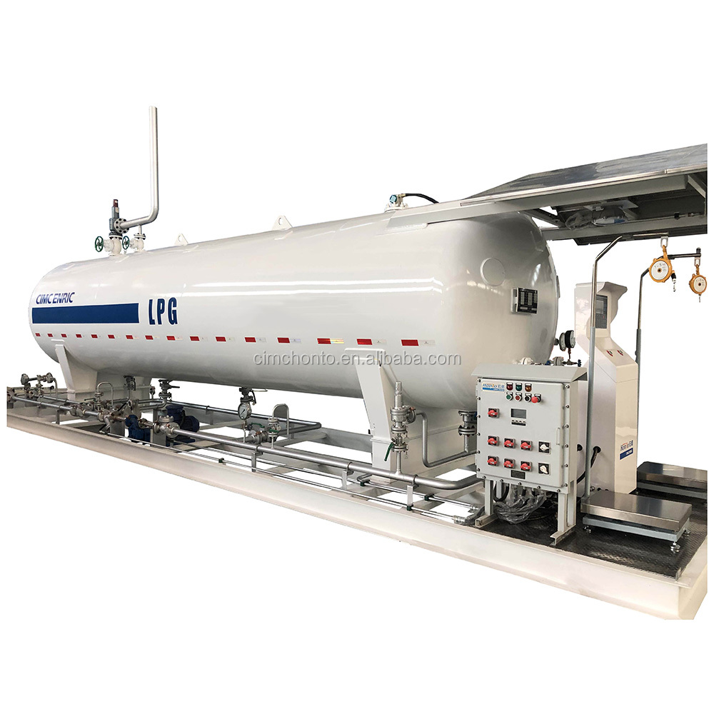 CIMC Mobile Lpg Skid Station 5 Ton/10 Ton dengan Pompa LPG atau Kompresor untuk Truk