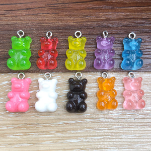 จี้หมีหลากสีทำจากเรซิ่นสำหรับทำเครื่องประดับ DIY ขนาด 8 มม. รูปทรงหมีน้อยหลากสีสัน อุปกรณ์ตกแต่งเครื่องประดับ - Product Image 4