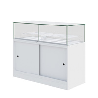Comptoir d'exposition verrouillable pour téléphones portables, vitrine en verre trempé, armoire de rangement rectangulaire fermée pour magasins de détail