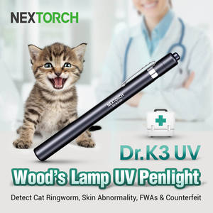Linterna <span class=keywords><strong>Ultravioleta</strong></span> Dr.K3 UV para Detección de Piel de Mascotas, <span class=keywords><strong>Luz</strong></span> Negra de 365 nm, Linterna LED UV <span class=keywords><strong>Forense</strong></span> FWA, Aleación de Aluminio Fluorescente - Product Image 2