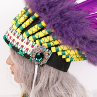 Coiffe en plumes de style indien vintage, idéale pour les fêtes à thème, les spectacles sur scène et les séances photo