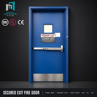 Porte coupe-feu en acier pour sortie de secours, certifiée aux normes incendie pour répondre aux exigences des codes de construction locaux étrangers