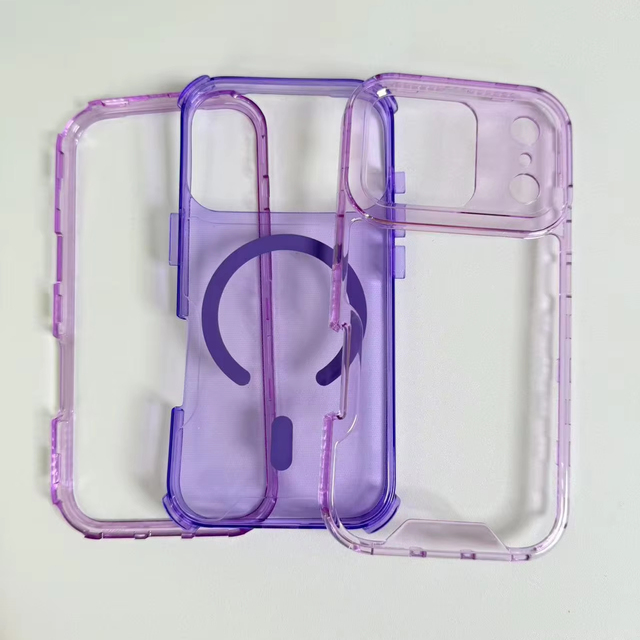 360 3 in 1 Full Hard PC Magnetic Transparent Shockproof Mobile Phone Cases for 12 Pro Max 13 Pro 15 16 17 Pro All Models