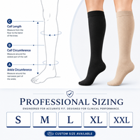 Chaussettes de compression médicale graduée 20-30 mmHg, hauteur genou, bout fermé, pour femmes et hommes, OEM, marque privée