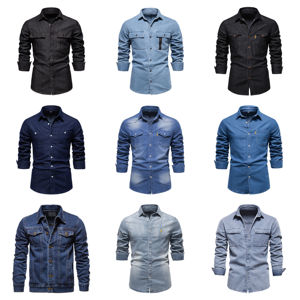 Usine directe hommes Long Denim grande taille hiver extérieur mode manteau vêtements pour hommes - Product Image 1
