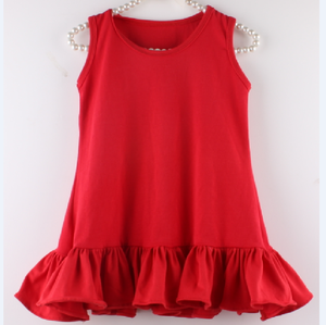 Ragazza Ultime Top Design Ragazze di Colore Puro Volant Svolazzano Top T-Shirt di Cotone Bianco T-shirt Estate Dei Bambini Boutique di Abbigliamento - Product Image 1