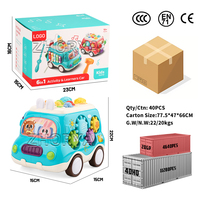 Zhorya - Juguete Montessori 6 en 1, Piano, Juego de Pesca, Juguetes Musicales de Aprendizaje para Niños, Juguete Multifuncional de Autobús para Bebés