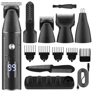 Personalizzare LK-881 professionale impermeabile tagliacapelli uomo ricaricabile Cordless rasoio elettrico barbieri barba tagliacapelli 5 in 1