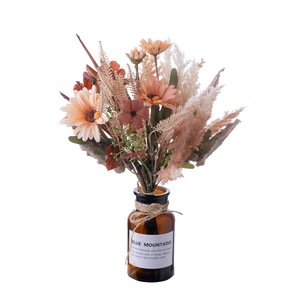 Bouquet de fleurs artificielles Naihui en tissu tissé rose, décoration d'intérieur, accessoires de mariage CF01357 - Product Image 5