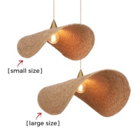 Lustre d'hôtel tissage rotin eau herbe suspension lampe pour restaurant salle à manger ou salle d'art couleur naturelle lampe suspendue moderne