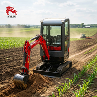 Mini-excavatrice sur chenilles de 1,8 tonne, moteur diesel Kubota, normes EPA CE Euro5, excavatrice compacte pour travaux agricoles, jardinage et construction