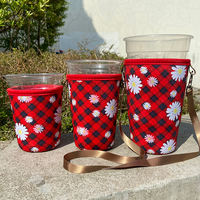 Manchon isotherme personnalisé pour café glacé, avec logo sur mesure, pour mariage, en néoprène, support de tasse, porte-gobelet, avec cordon
