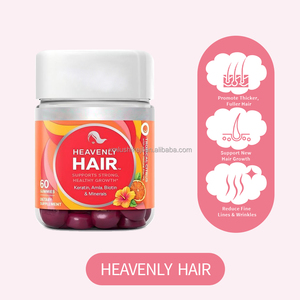 Bonbons gélifiés capillaires Heavenly Hair, 60 unités - Kératine, <span class=keywords><strong>Amla</strong></span>, Biotine et Vitamine C pour une croissance capillaire forte et saine - Product Image 1