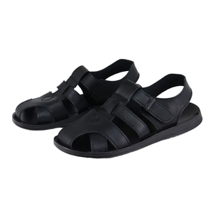 Sandalias de Hombre de Cuero Genuino de la Mejor Calidad, Sólidas, Cómodas, Casuales, para Exteriores, Flexibles, Ligeras, con Plantilla de PU Antideslizante - Product Image 1